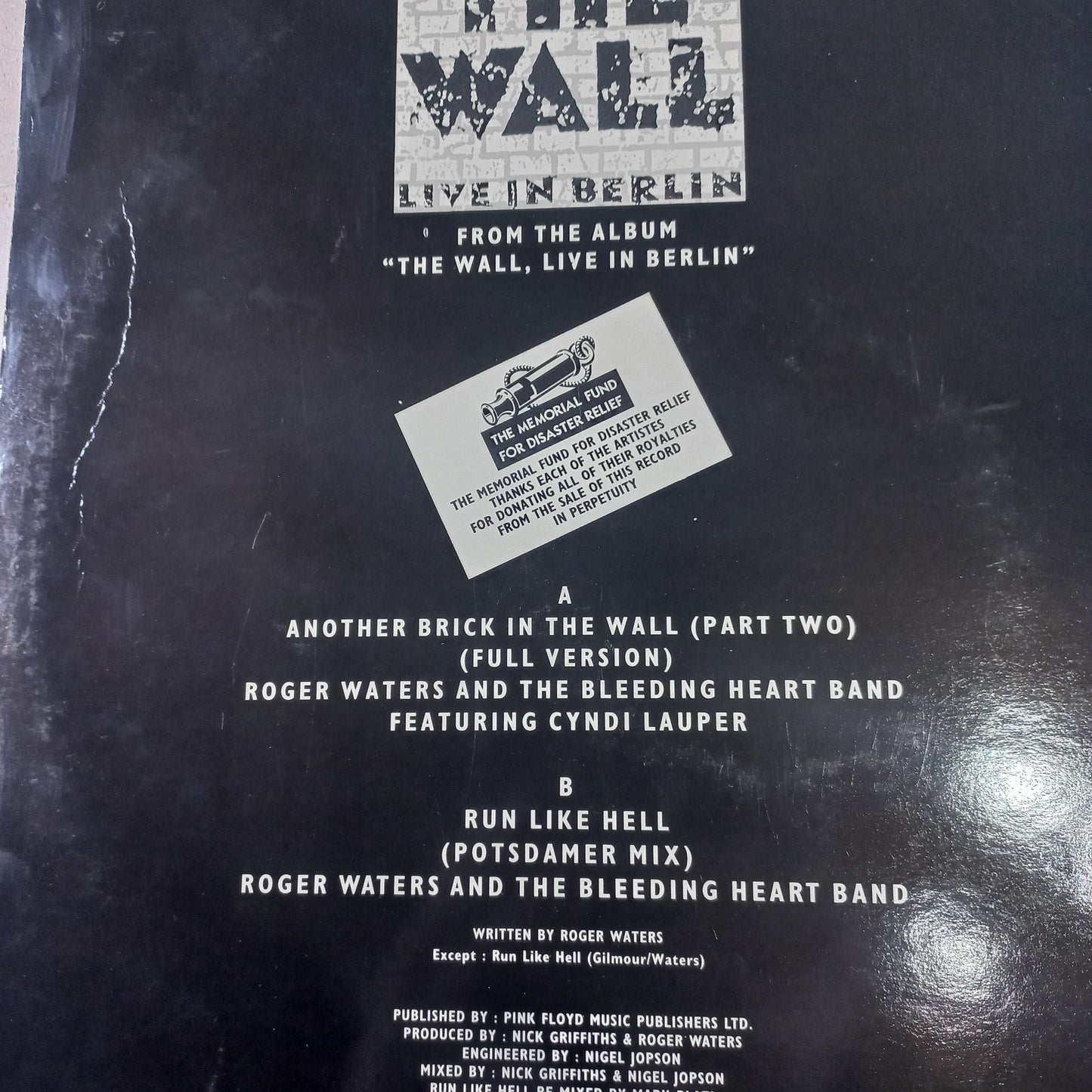 Roger Waters Another Brick in the Wall Maxi VG+ De Epoca