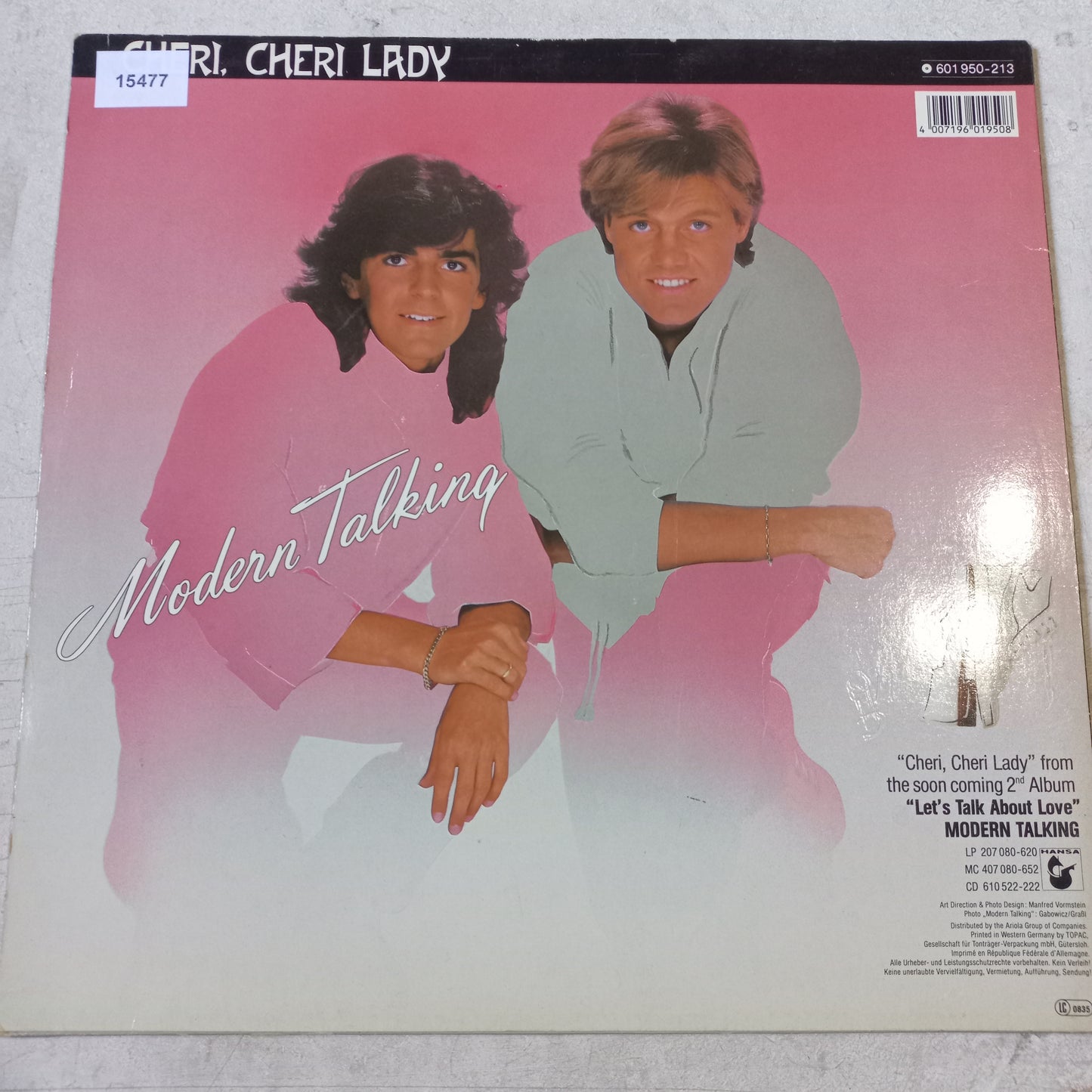 MODERN TALKING CHERY CHERY LADY MAXI 12" SECOND HAND VG+ O NM