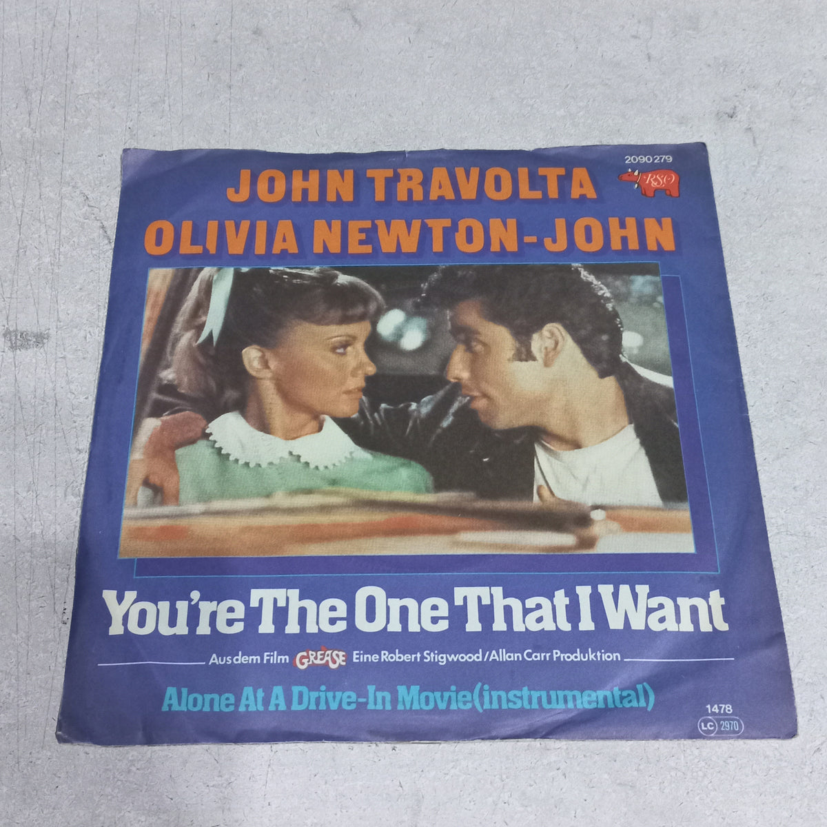 Olivia Newton-John - You're The One That I Want / Alone At A Drive-In Movie (Instrumental) (7'') Simple VG+