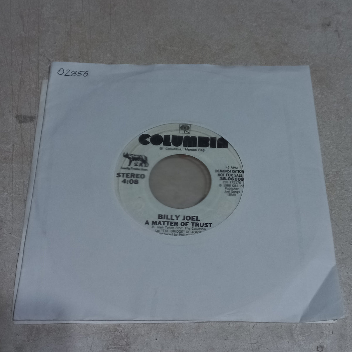 Billy Joel - A Matter Of Trust (7'') Simple VG+