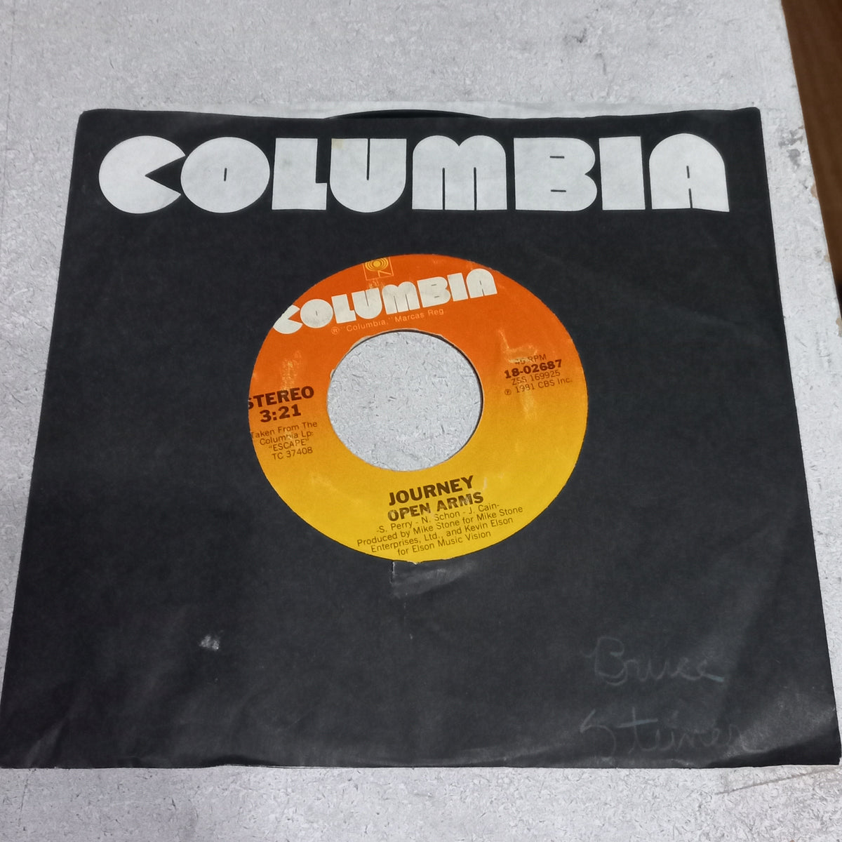 Journey - Open Arms (7'') Simple VG+