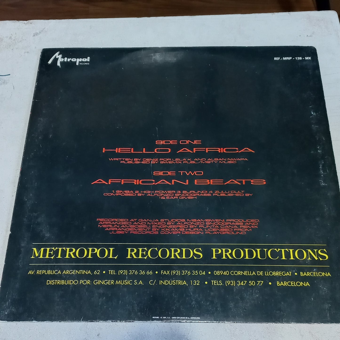 Terra W.A.N. - Hello Africa / African Beats (12") (Metropol Records - MRP-126-MX) - MAXI VG+ O Nm