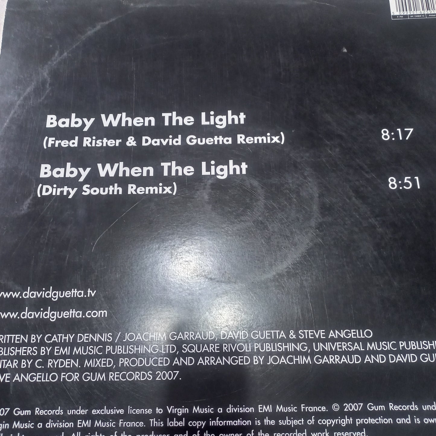 David Guetta Feat. Cozi - Baby When The Light (12") (Virgin, Charisma - 509995162591 7) - MAXI VG+ O Nm