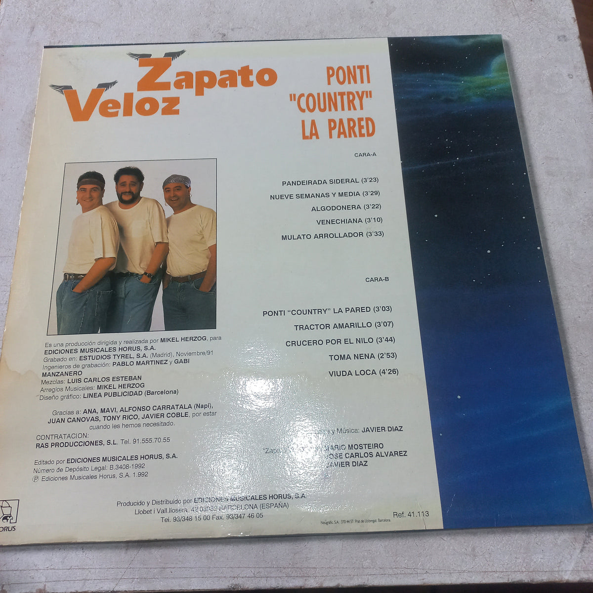 Zapato Veloz - Ponti "Country" La Pared (LP, Album) (Horus, Horus - 41.113, 41. 113) - MAXI VG+ O Nm
