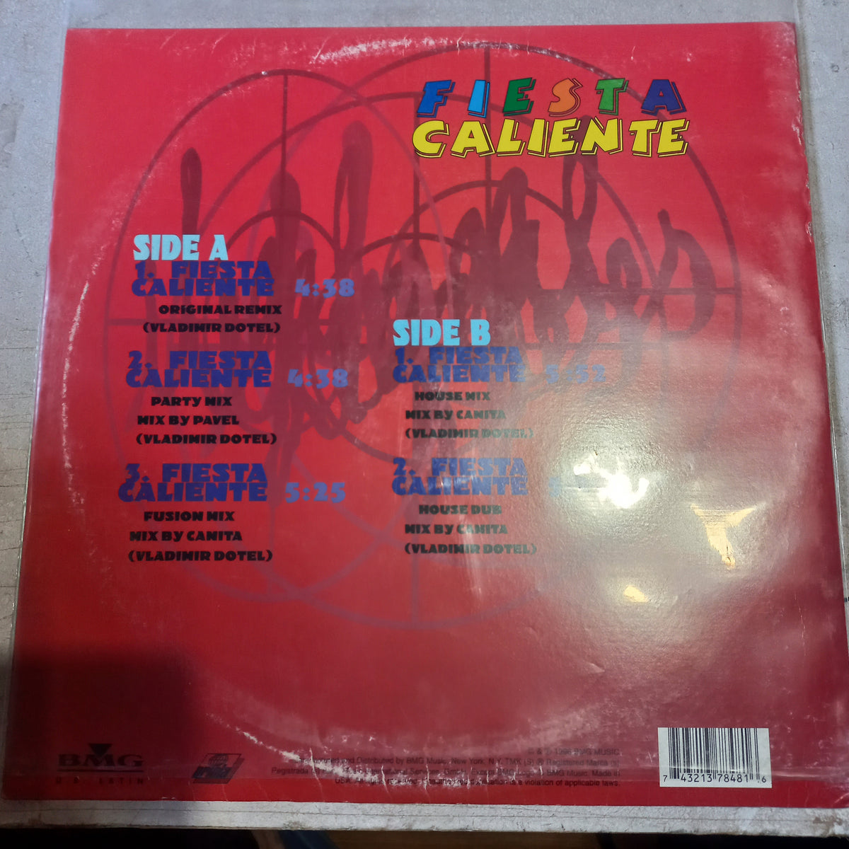 Ilegales - Fiesta Caliente (12") (Ariola, BMG Entertainment Spain, S.A. - 74321 40825 1)