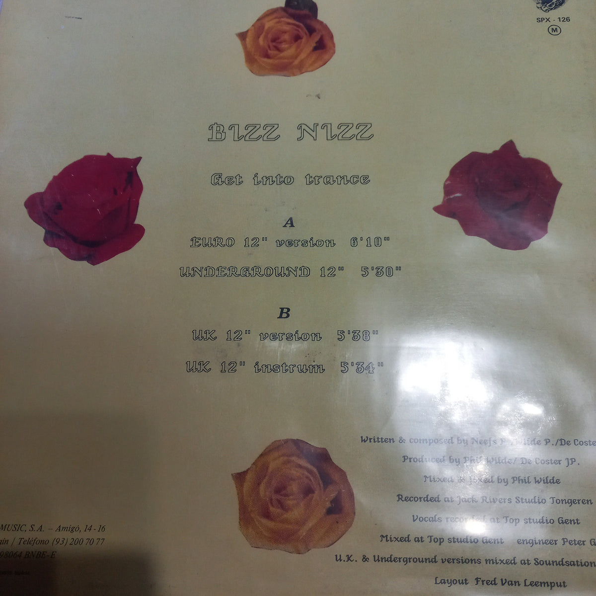 Bizz Nizz - Get Into Trance MAXI VG+ (12") (Spitfire Music - SPX - 126)