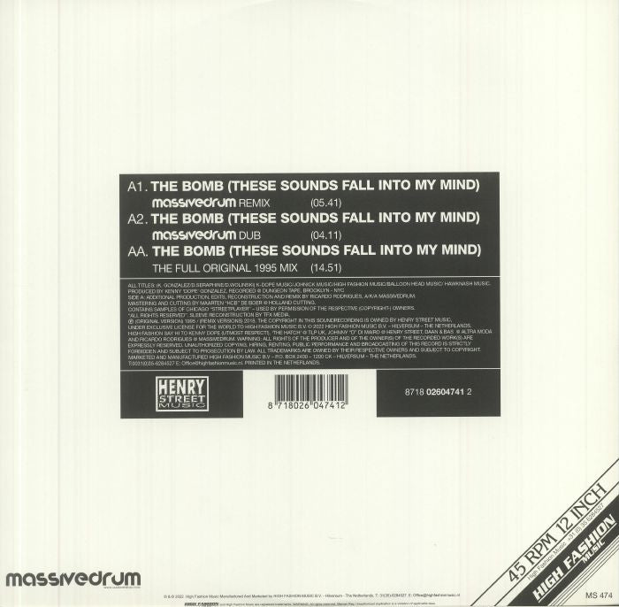Kenny Dope and the Bucketheads The Bomb Maxi Nuevo de Fabrica Reedicion 2025