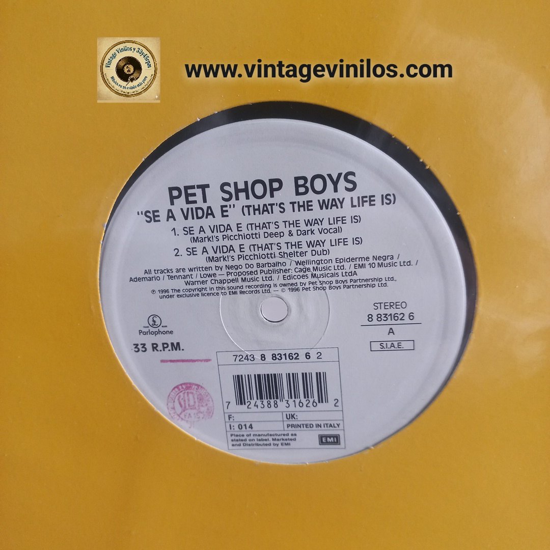 Pet Shop Boys Se A Vida E Maxi 12" VG+