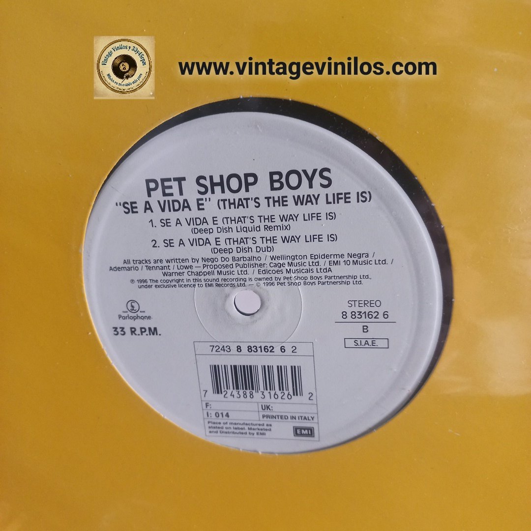 Pet Shop Boys Se A Vida E Maxi 12" VG+