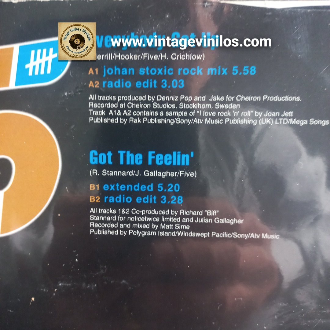 Five Everybody Get Up / Got The Feelin' Maxi 12" VG+
