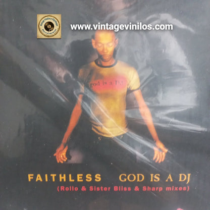 Faithless God Is A DJ Maxi 12" VG+