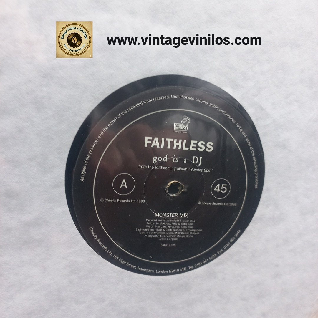 Faithless God Is A DJ Maxi 12" VG+