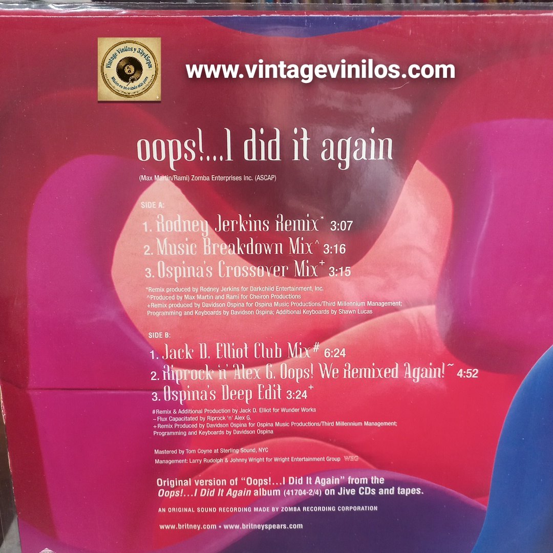 Britney Spears Oops!... I Did It Again Maxi 12" VG+
