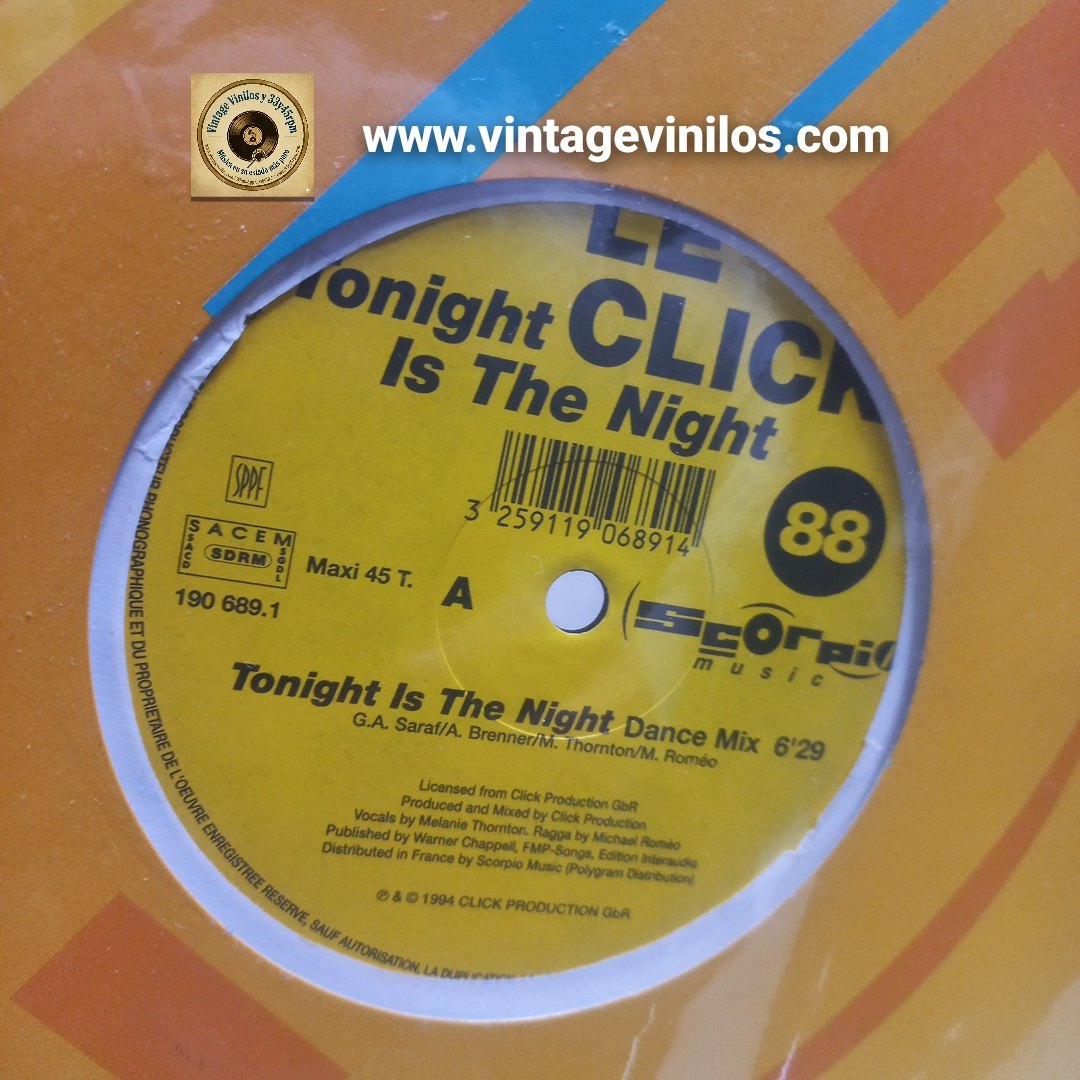 Le Click Tonight Is The Night Maxi 12" VG+