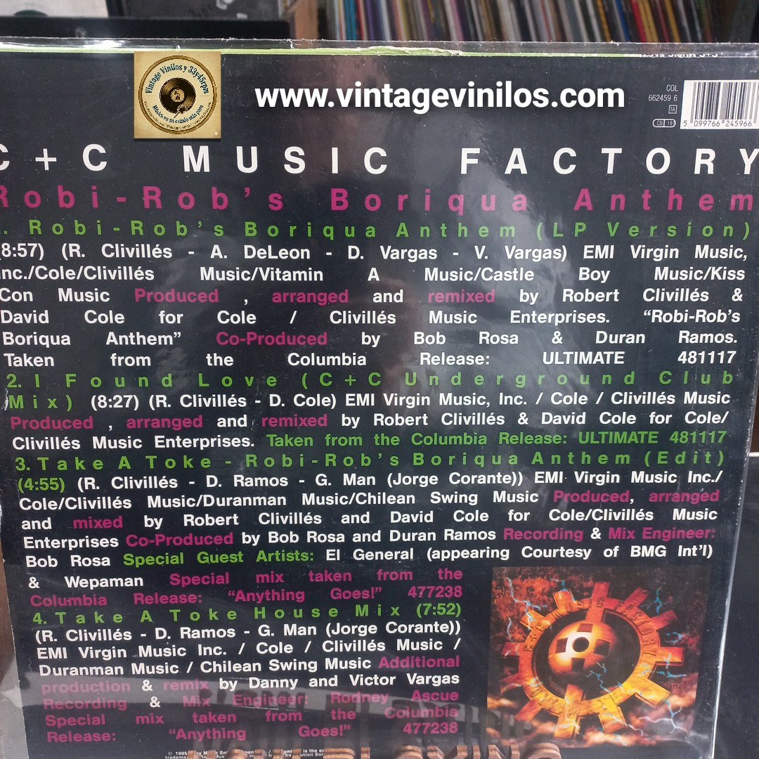 CC Music Factory Robi-Rob's Boriqua Anthem Maxi 12" VG+