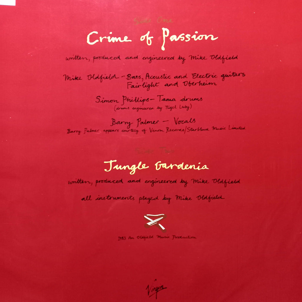 Mike Oldfield Crime Of Passion Maxi 2da. Mano Usado Muy Bien + hacia arriba