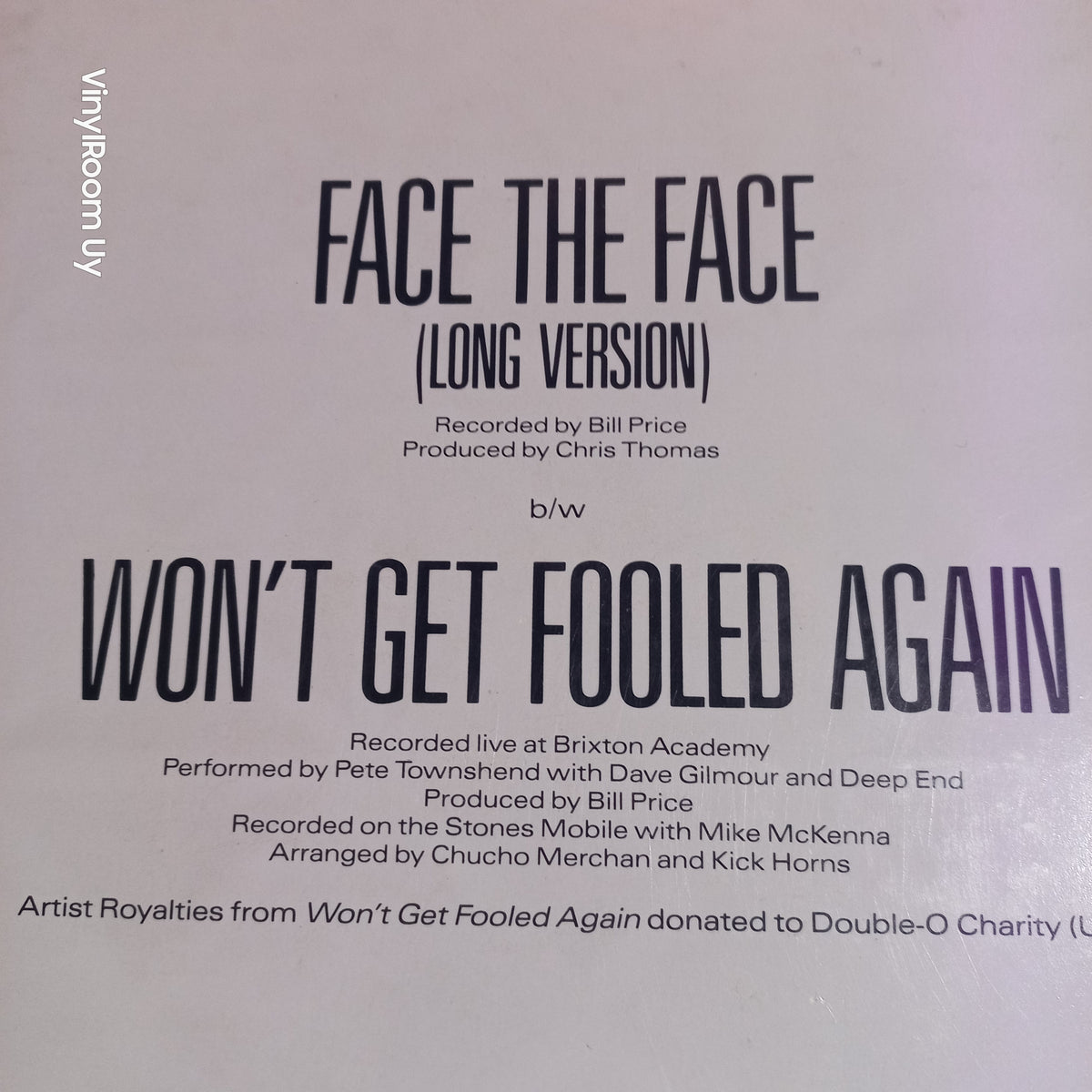 Pete Townshend Face The Face Long Version Maxi 2da. Mano Usado en Excelente Estado