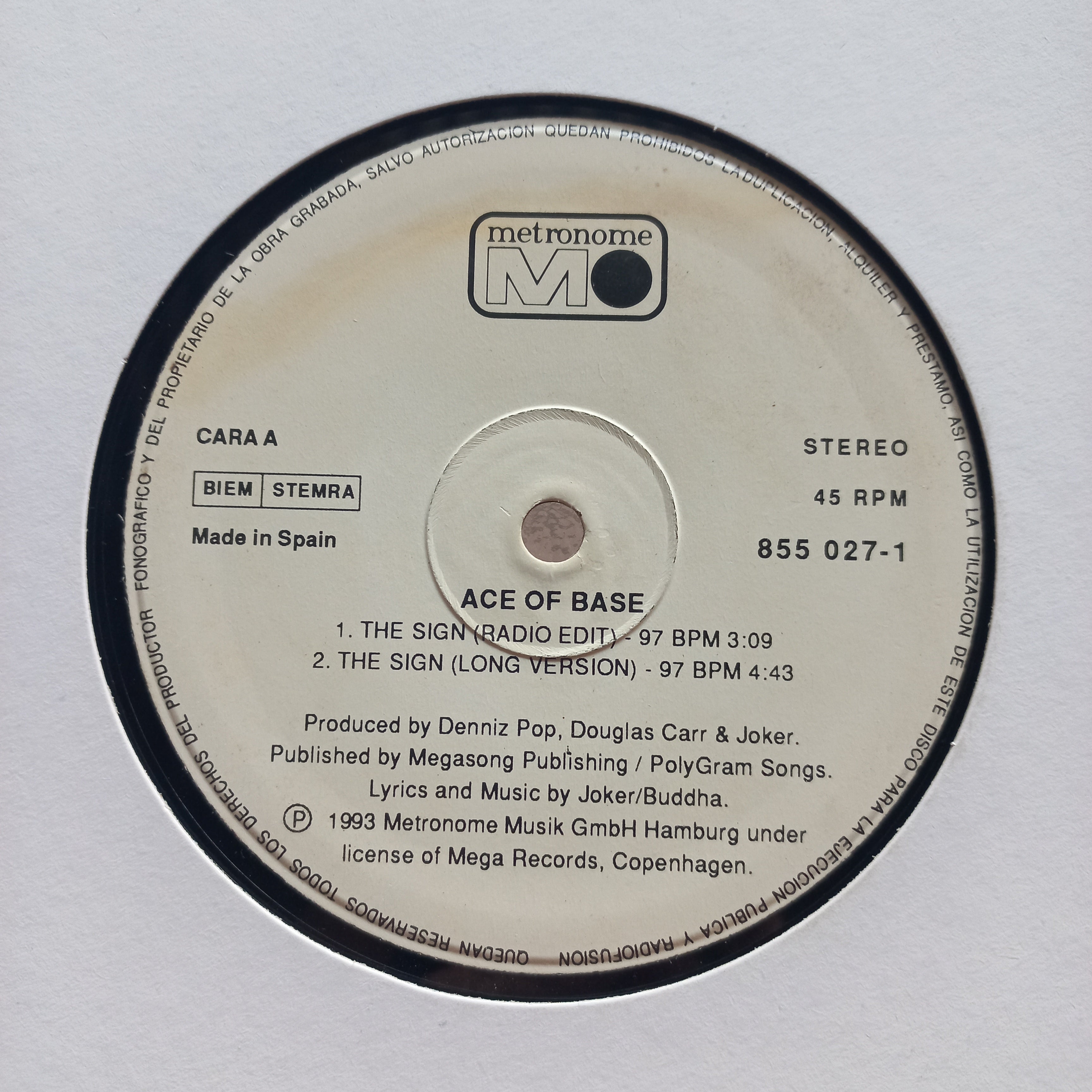 Ace of Base The Sign Maxi De Epoca VG+