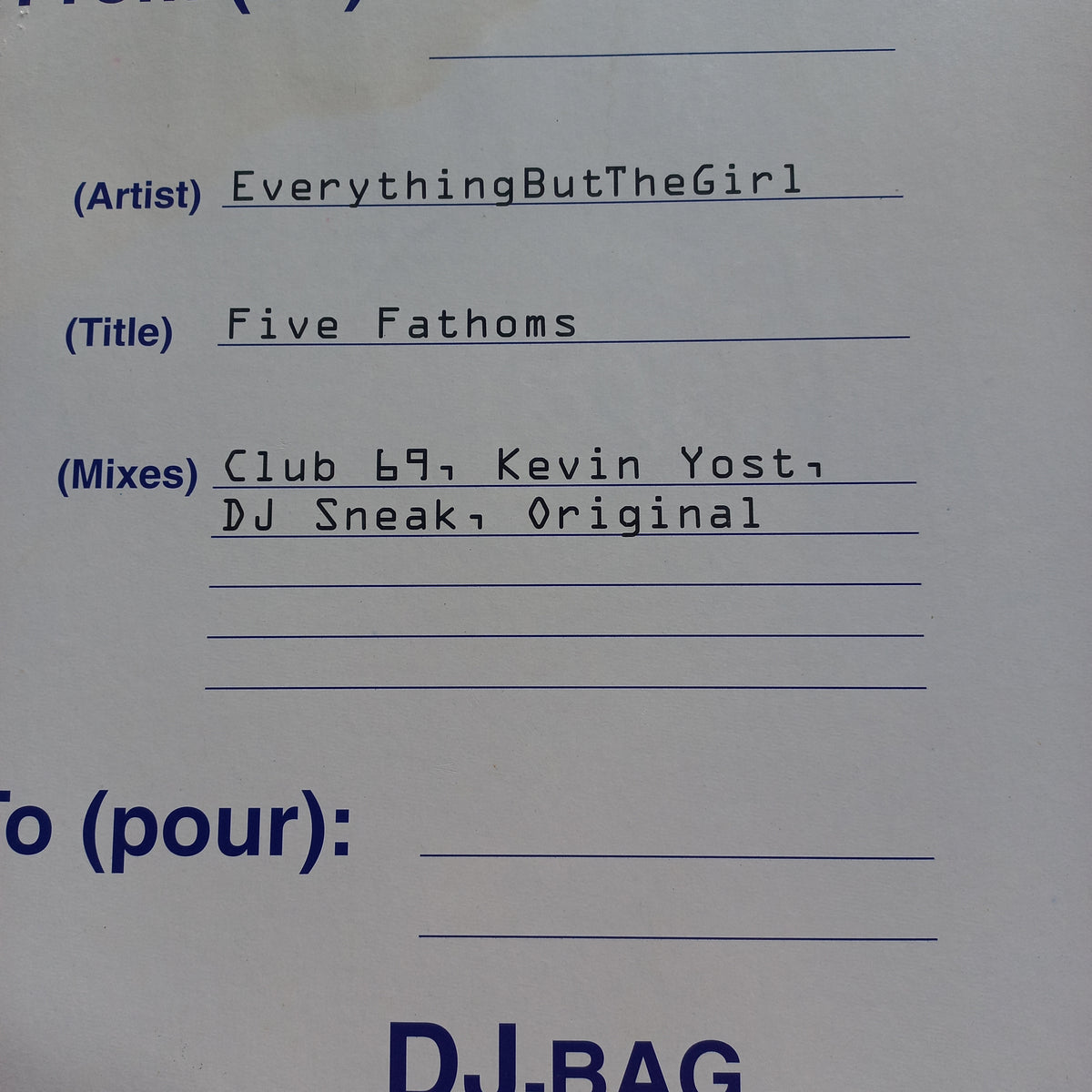 Everything But the Girl Five Phantoms Remixes Maxi De Epoca VG+