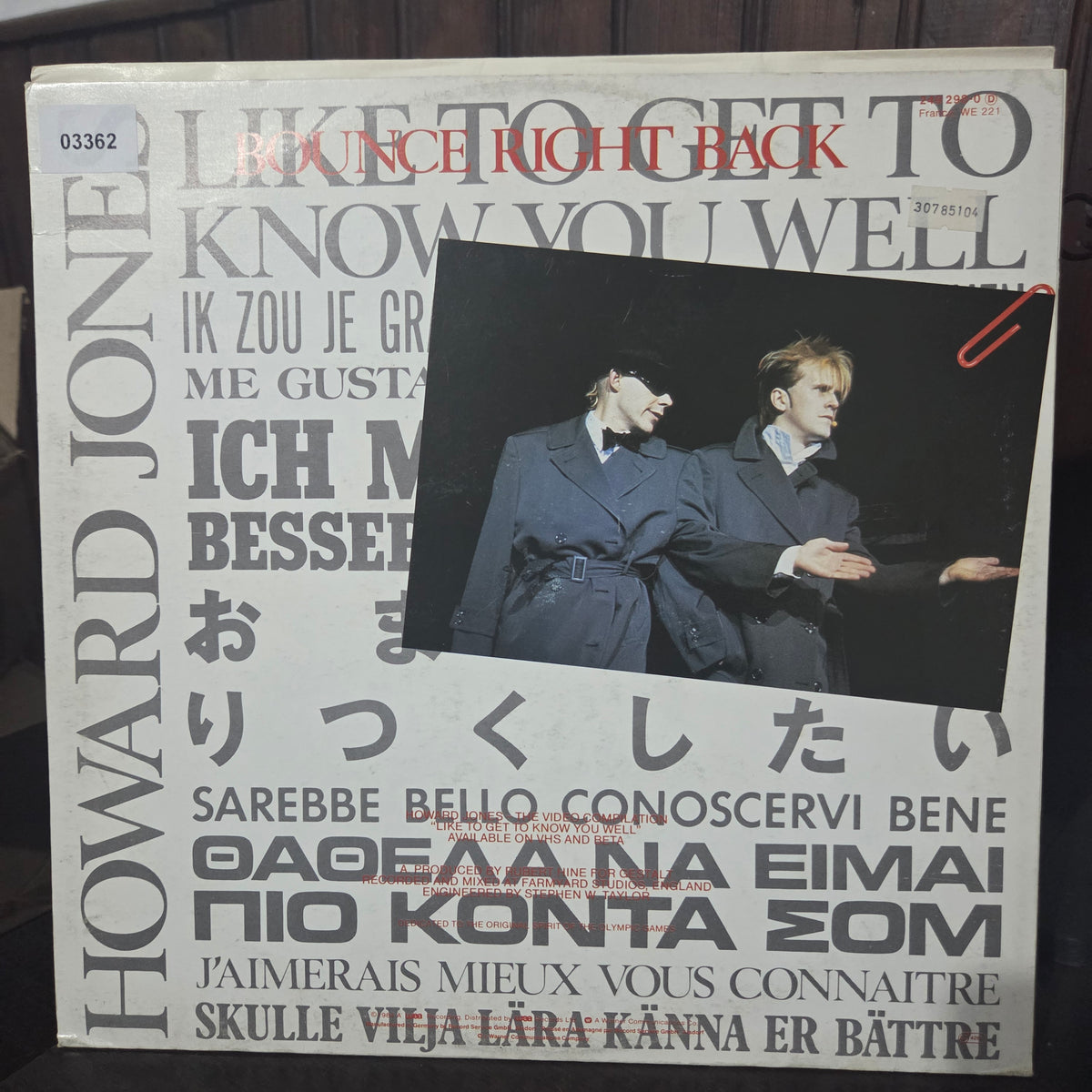 Howard Jones Like to get to Know You Well Maxi De Epoca VG+