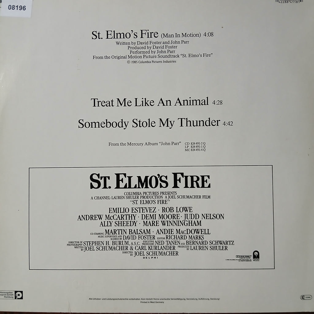 John Parr St. Elmos Fire Maxi De Epoca VG+