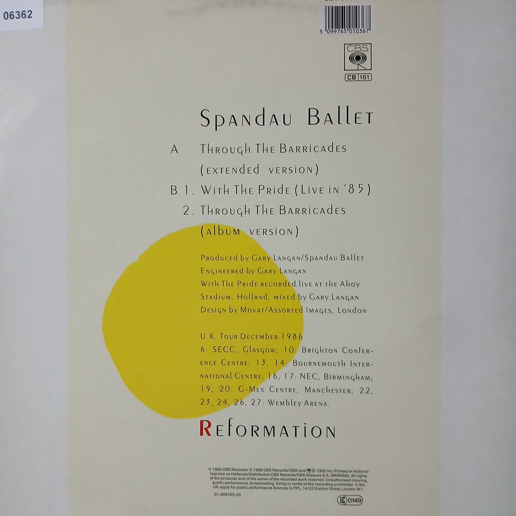 Spandau Ballet Through the Barricades Maxi De Epoca VG+