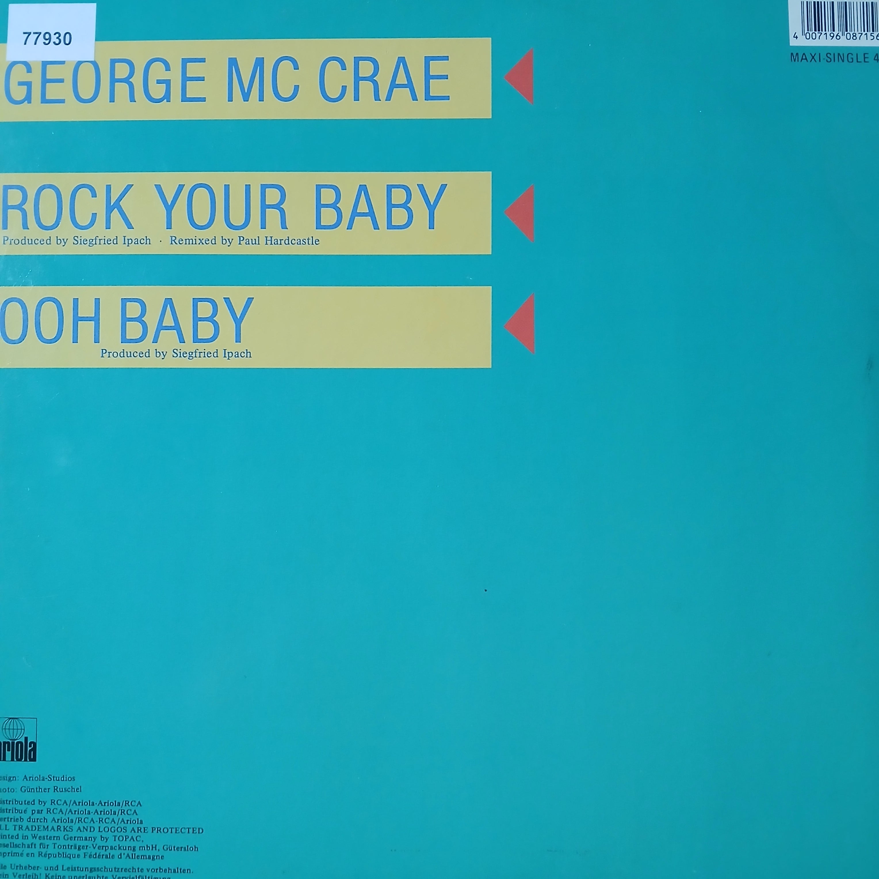 George Mc Rae Rock Your Babe Maxi De Epoca VG+