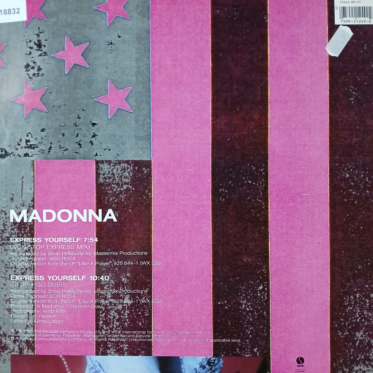 Madonna Express Yourself Maxi De Epoca VG+