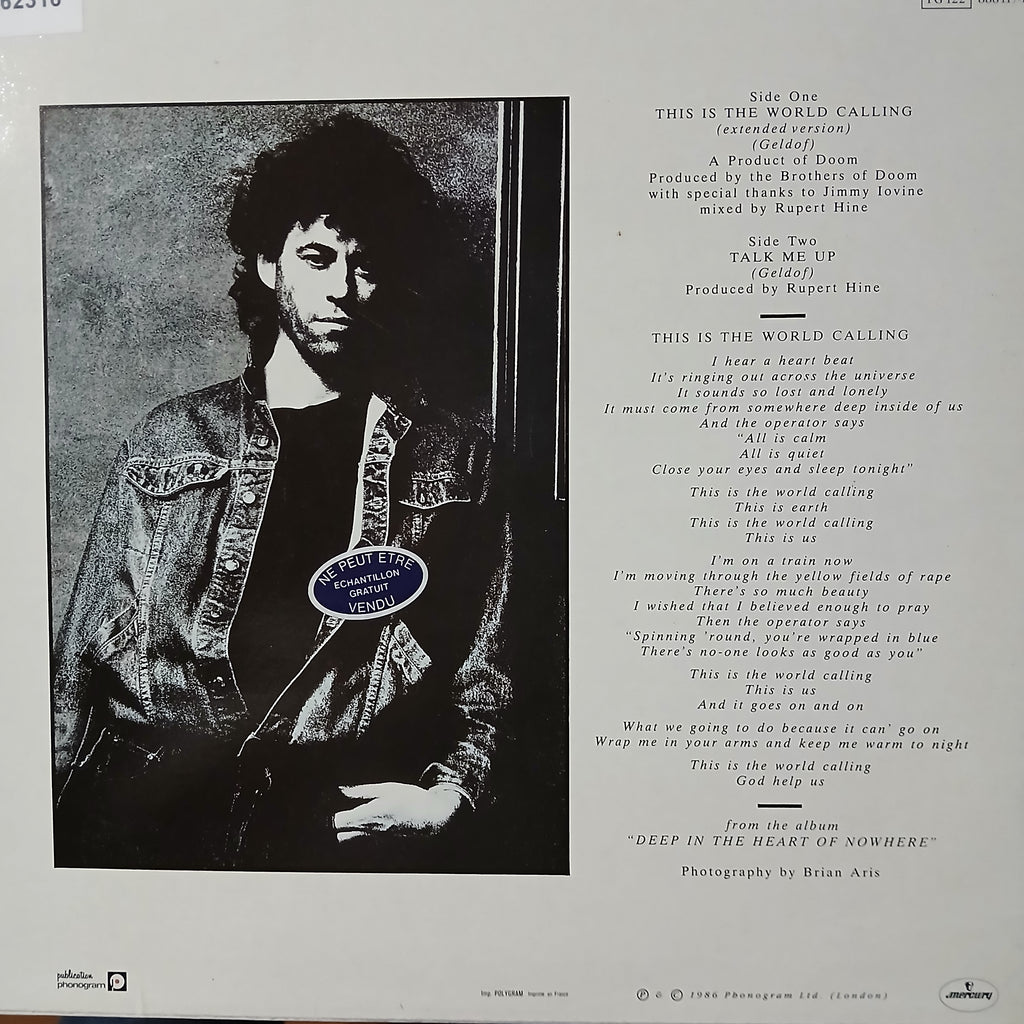 Bob Geldof This is the World Calling Maxi De Epoca VG+