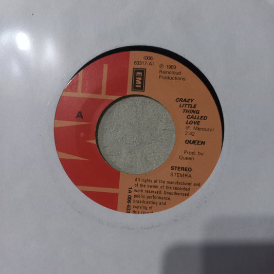 Queen Crazy Little Thing Called Love / We Will Rock You Simple 7" De Epoca VG+