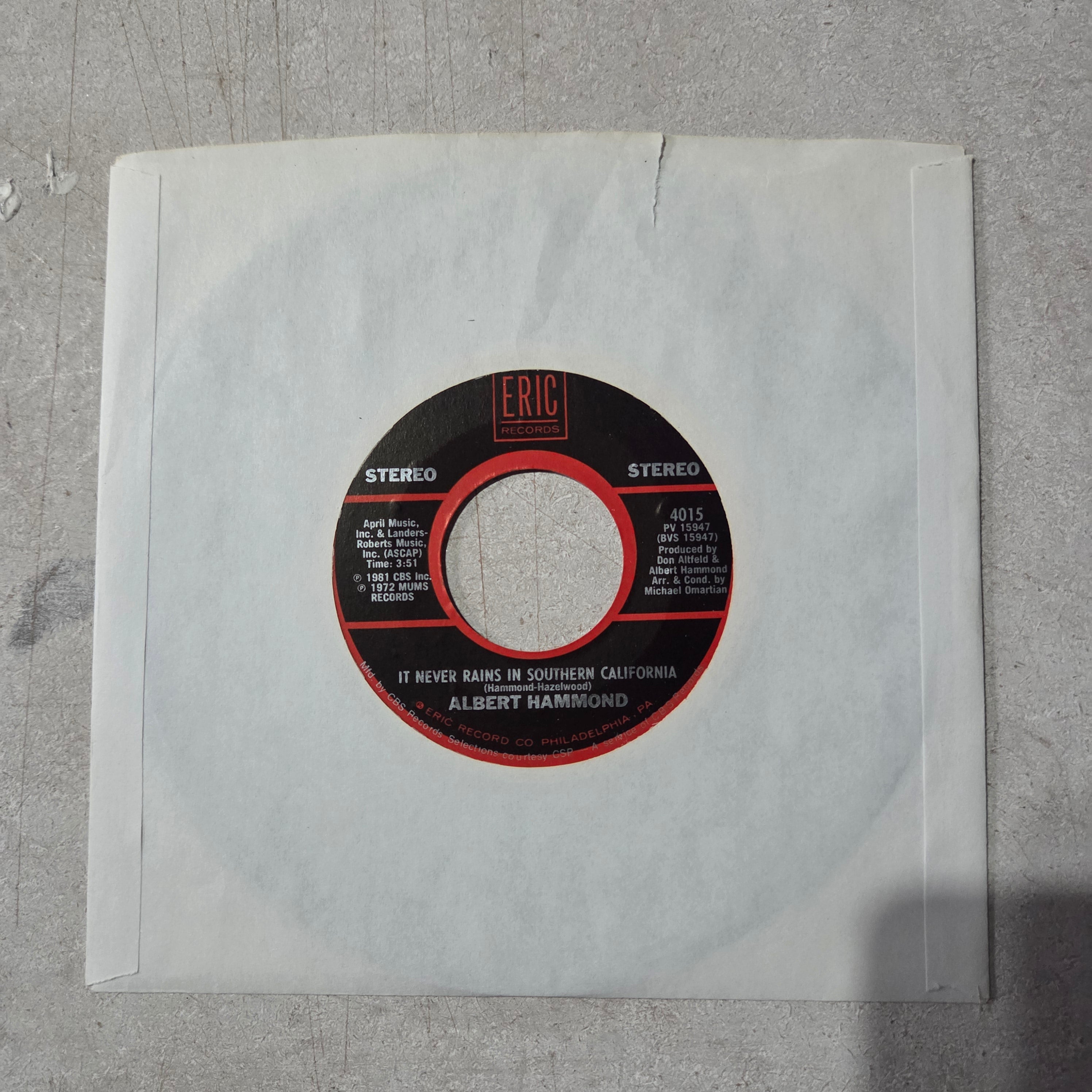 The Archies Sugar Sugar / Albert Hammond It never Rains Simple 7" 2da. Mano VG+