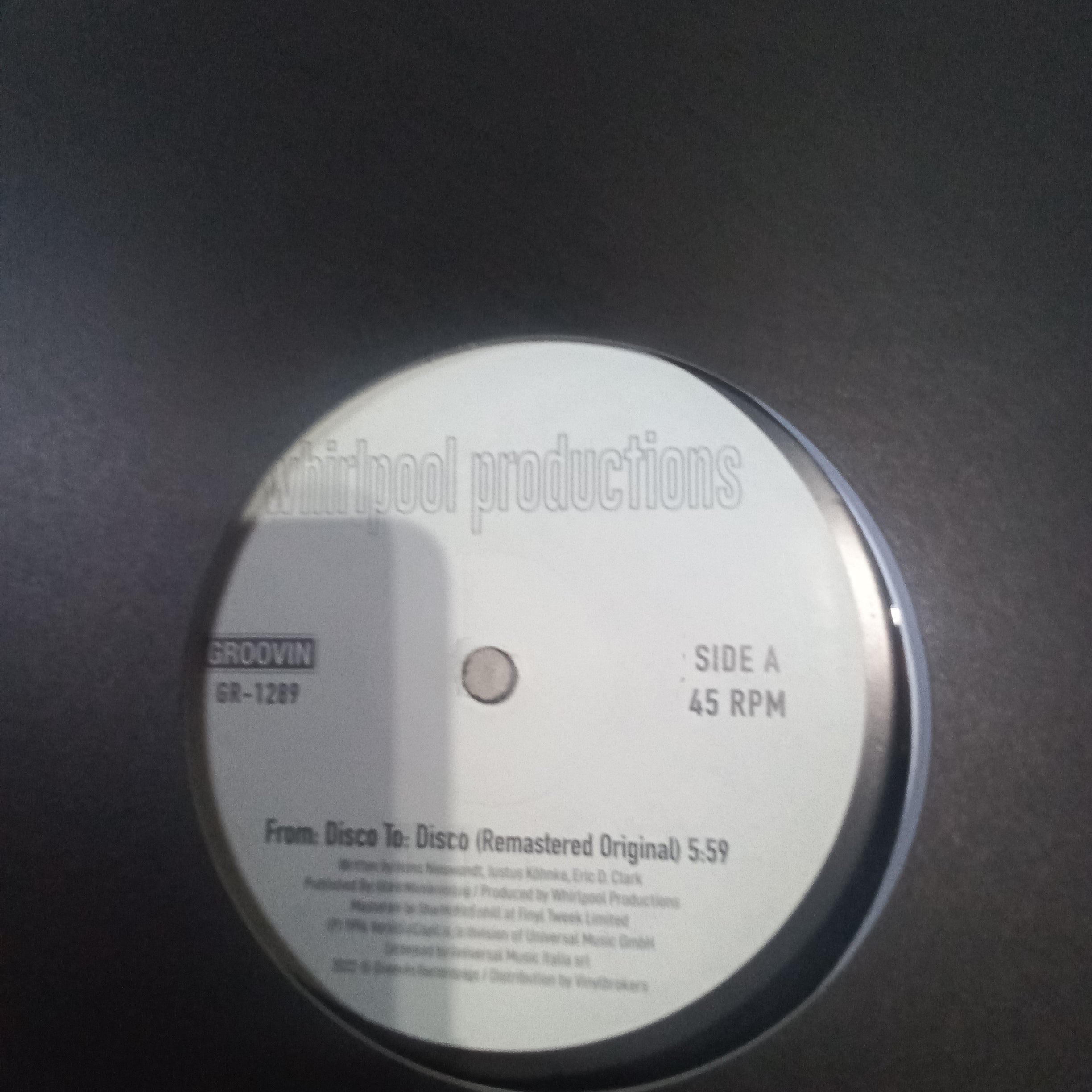 Whirpool Production From Disco to Disco Maxi Near Mint Inmaculado Estado Disco y Tapa