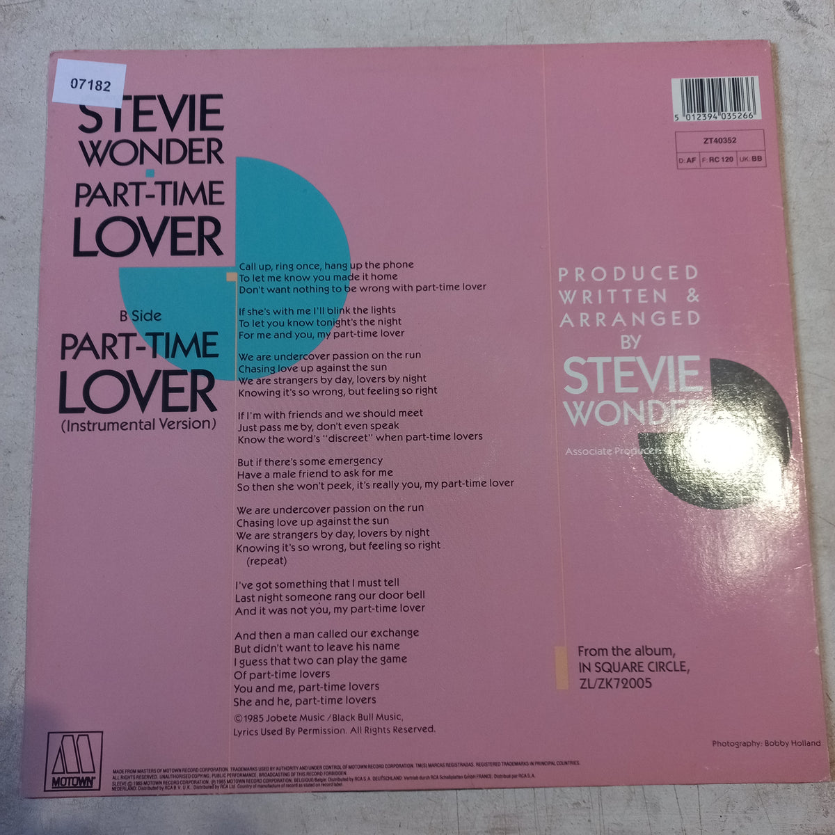 Stevie Wonder Part Time Lover Maxi VG+