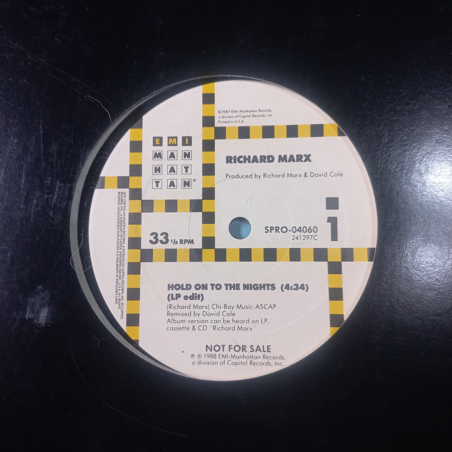 Richard Marx Hold On to the Night Maxi VG+