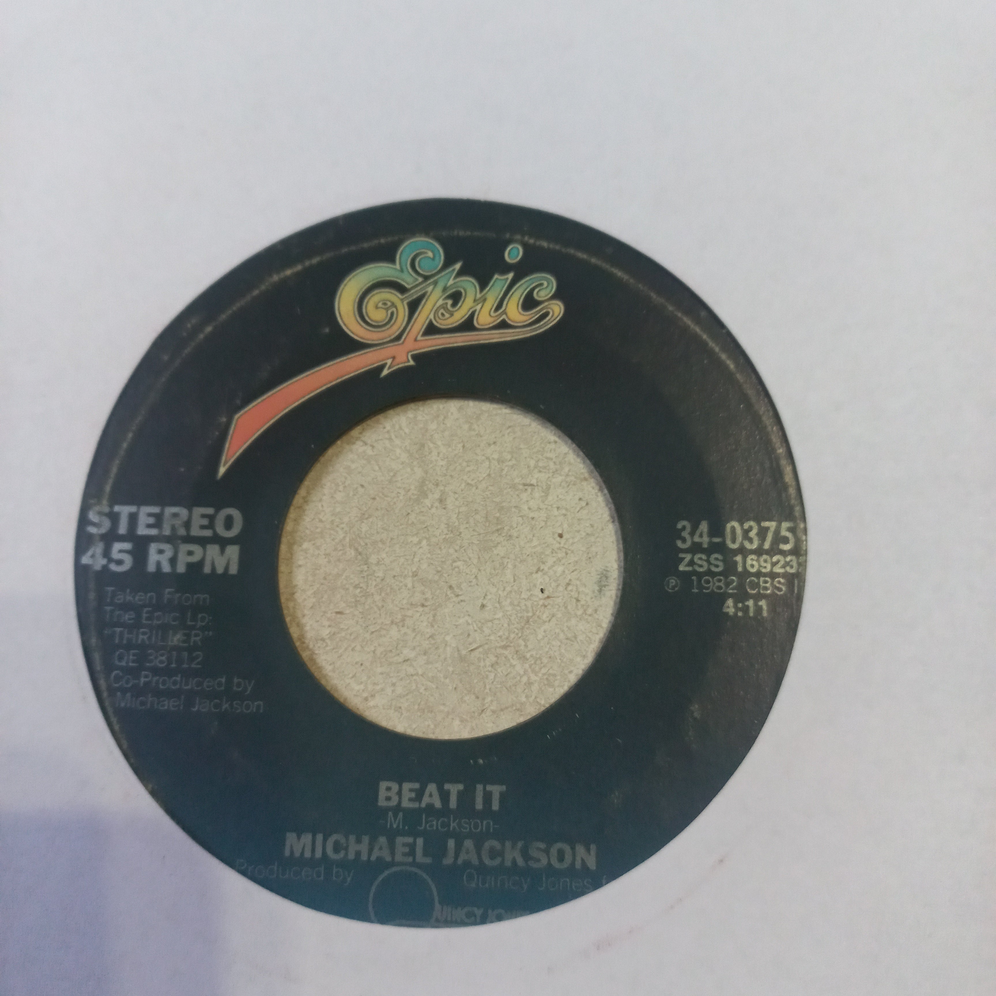 Michael Jackson Beat It Simple 7" Vg+ De Epoca