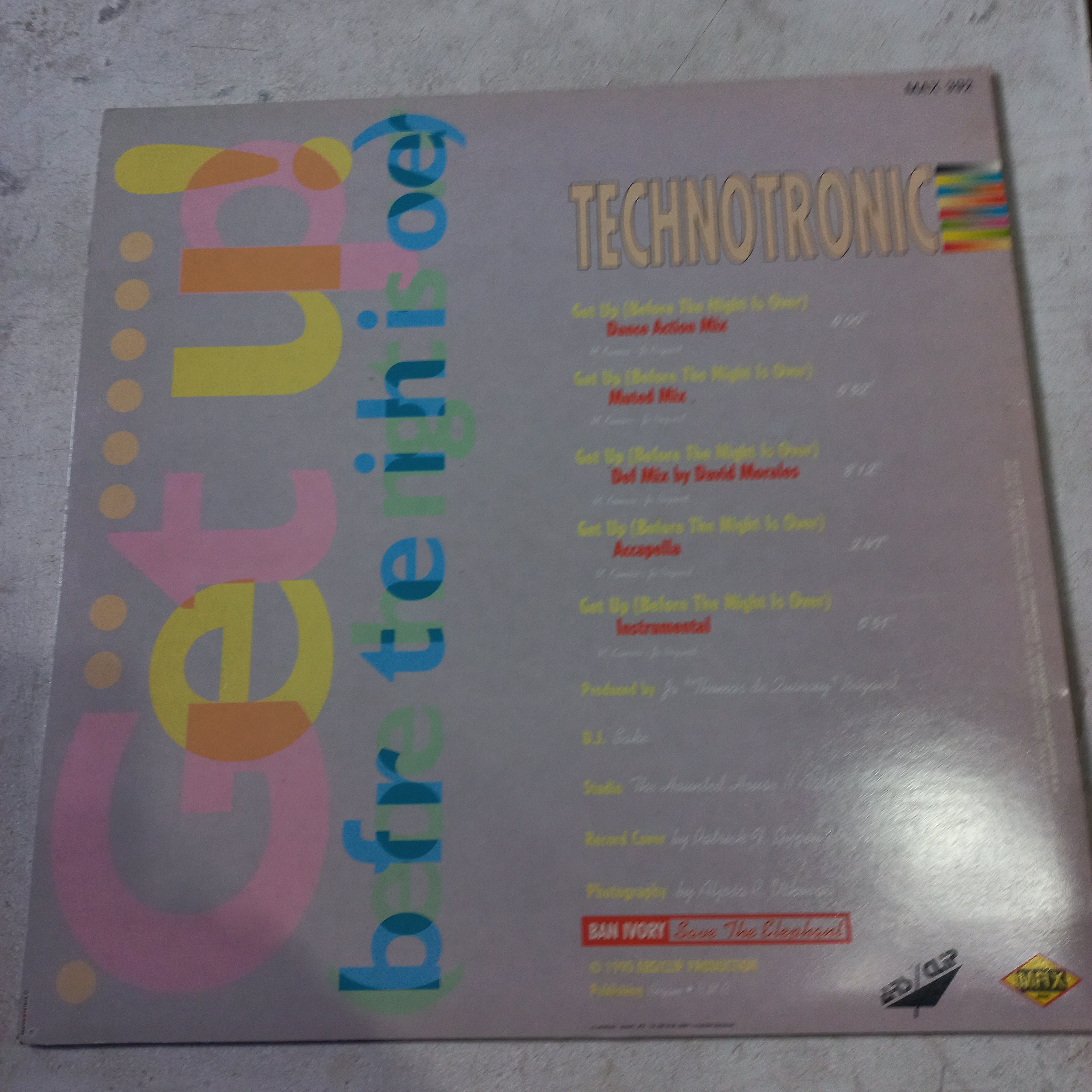 Technotronic Get Up Maxi VG+De Epoca