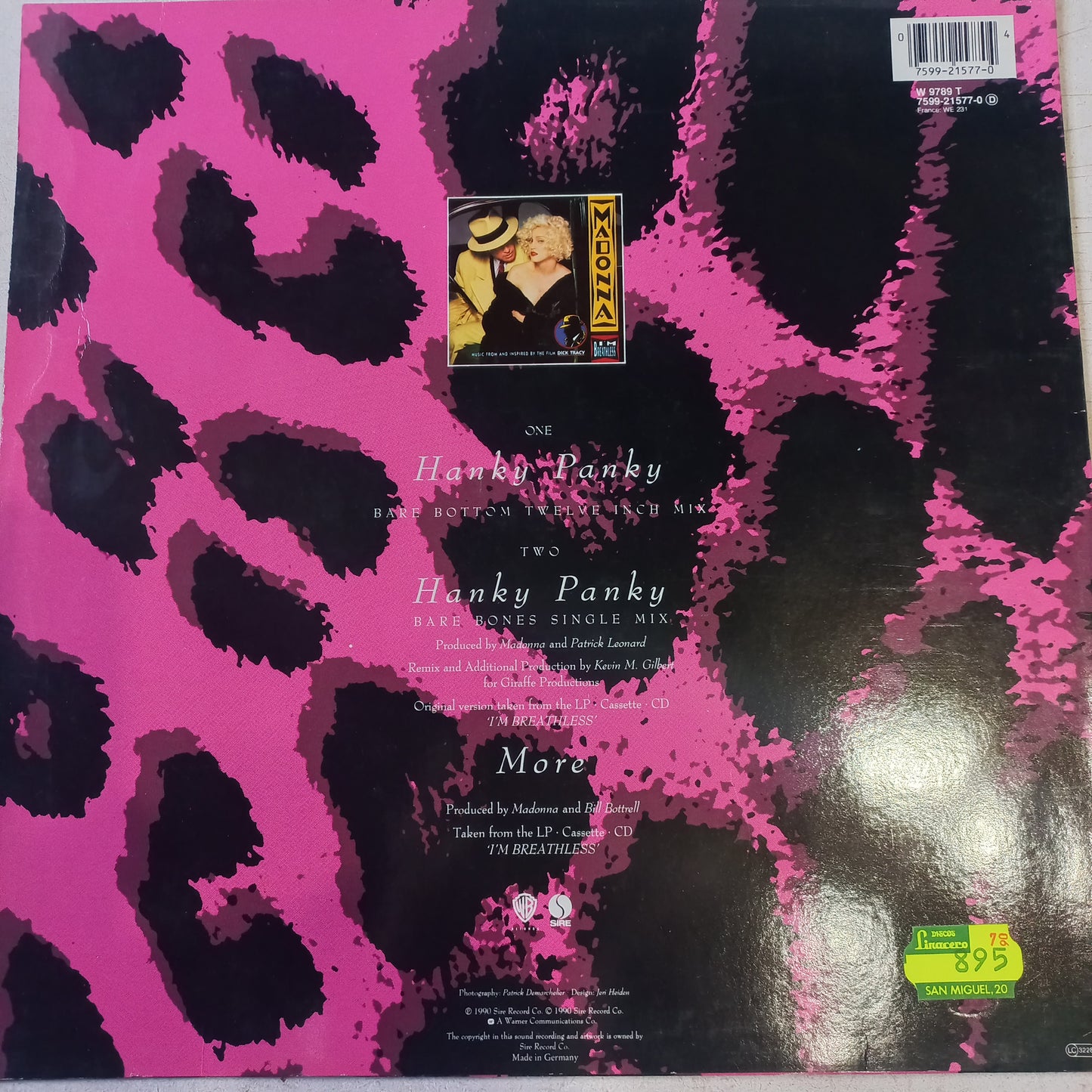Madonna Hanky Panky Maxi VG+De Epoca