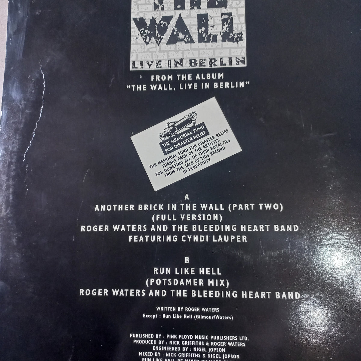 Roger Waters Another Brick in the Wall Maxi VG+ De Epoca