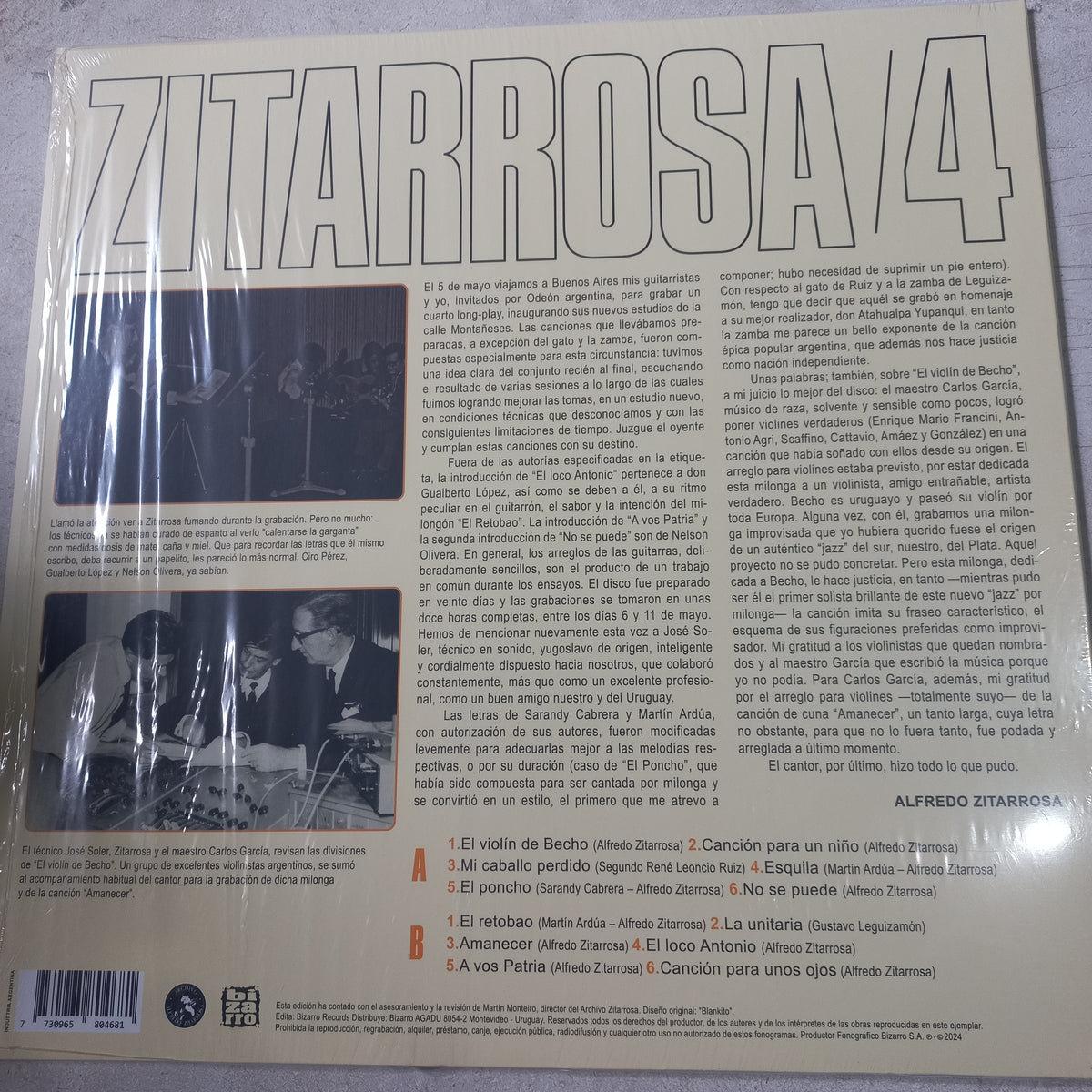 Alfredo Zitarrosa 4 Lp Mint