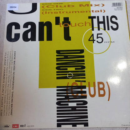 MC HAMMER YOU CANT TOUCH THIS MAXI 12" SECOND HAND VG+ O NM