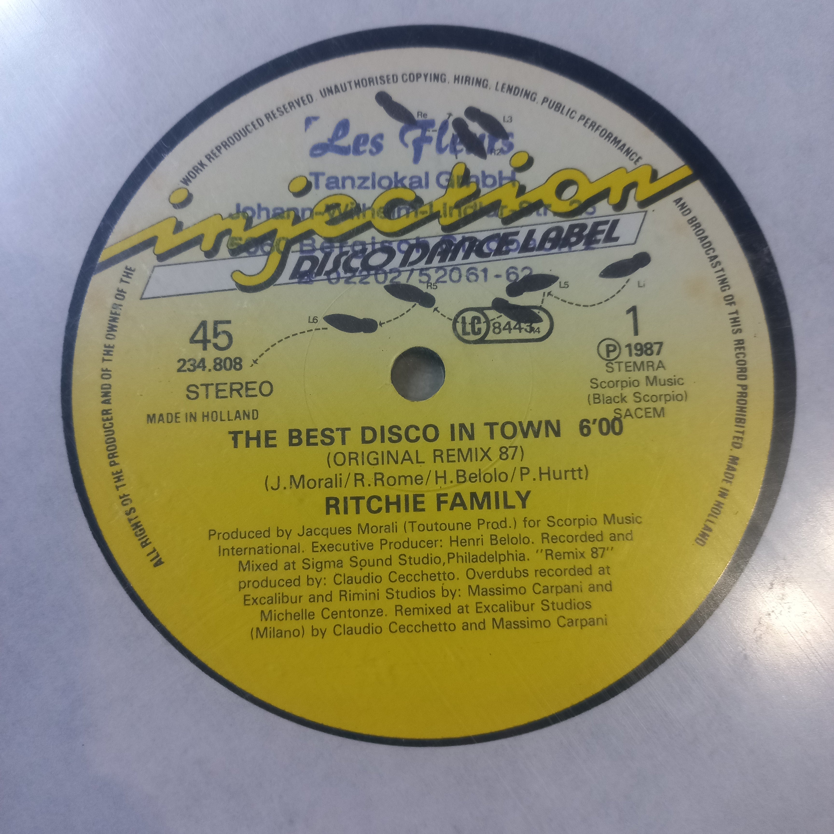 RITCHIE FAMILY THE BEST DISCO IN TOWN MAXI 12" SECOND HAND VG+ O NM