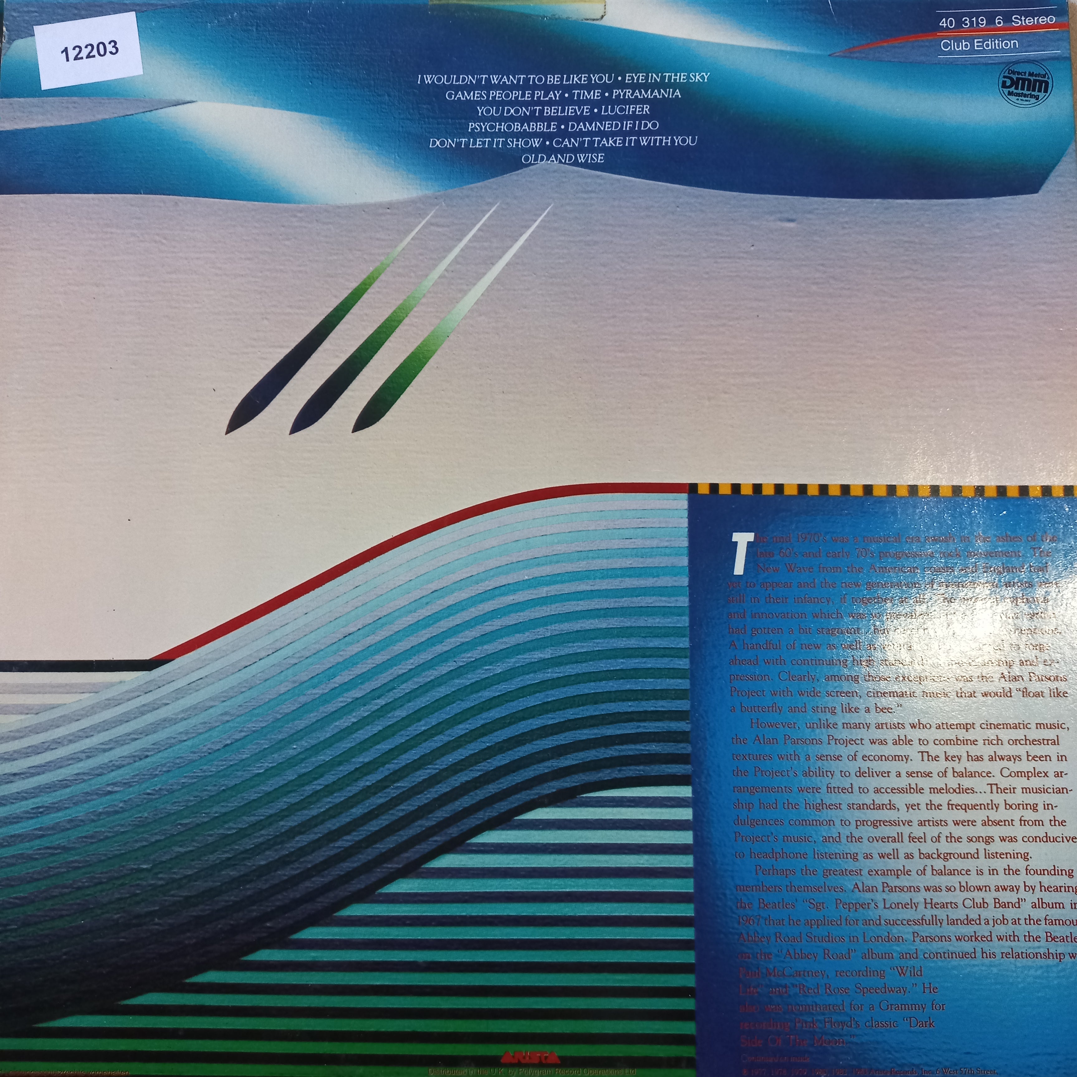 The Alan Parsons Project The Best Of LP De Epoca VG+ A NM