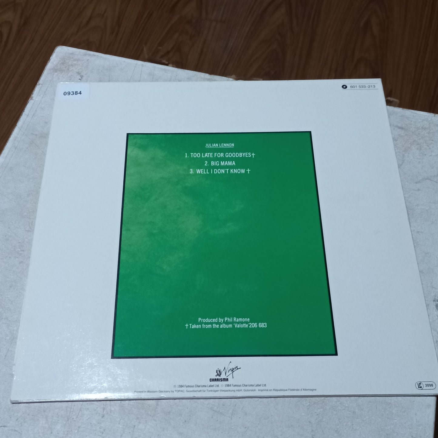 JULIAN LENNON TOO LATE FOR GOODBYES MAXI 12" SECOND HAND VG+ O NM