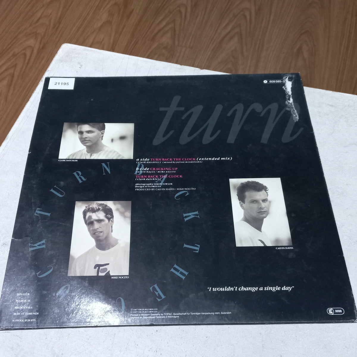 JHONNY HATES JAZZ TURN BACK THE CLOCK MAXI 12" SECOND HAND VG+ O NM