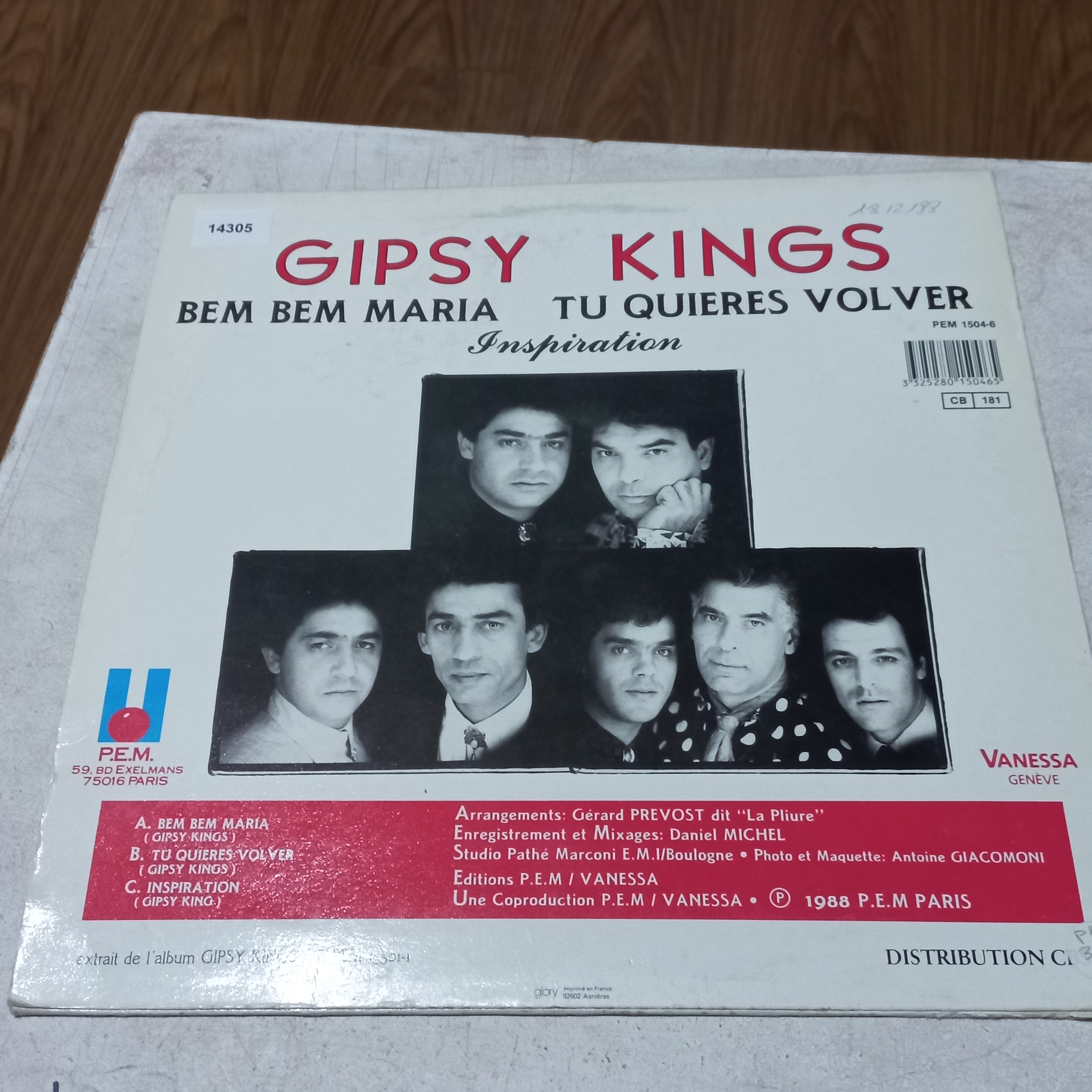 GYPSY KINGS BEM BEM MARIA TU QUIERES VOLVER MAXI 12" SECOND HAND VG+ O NM
