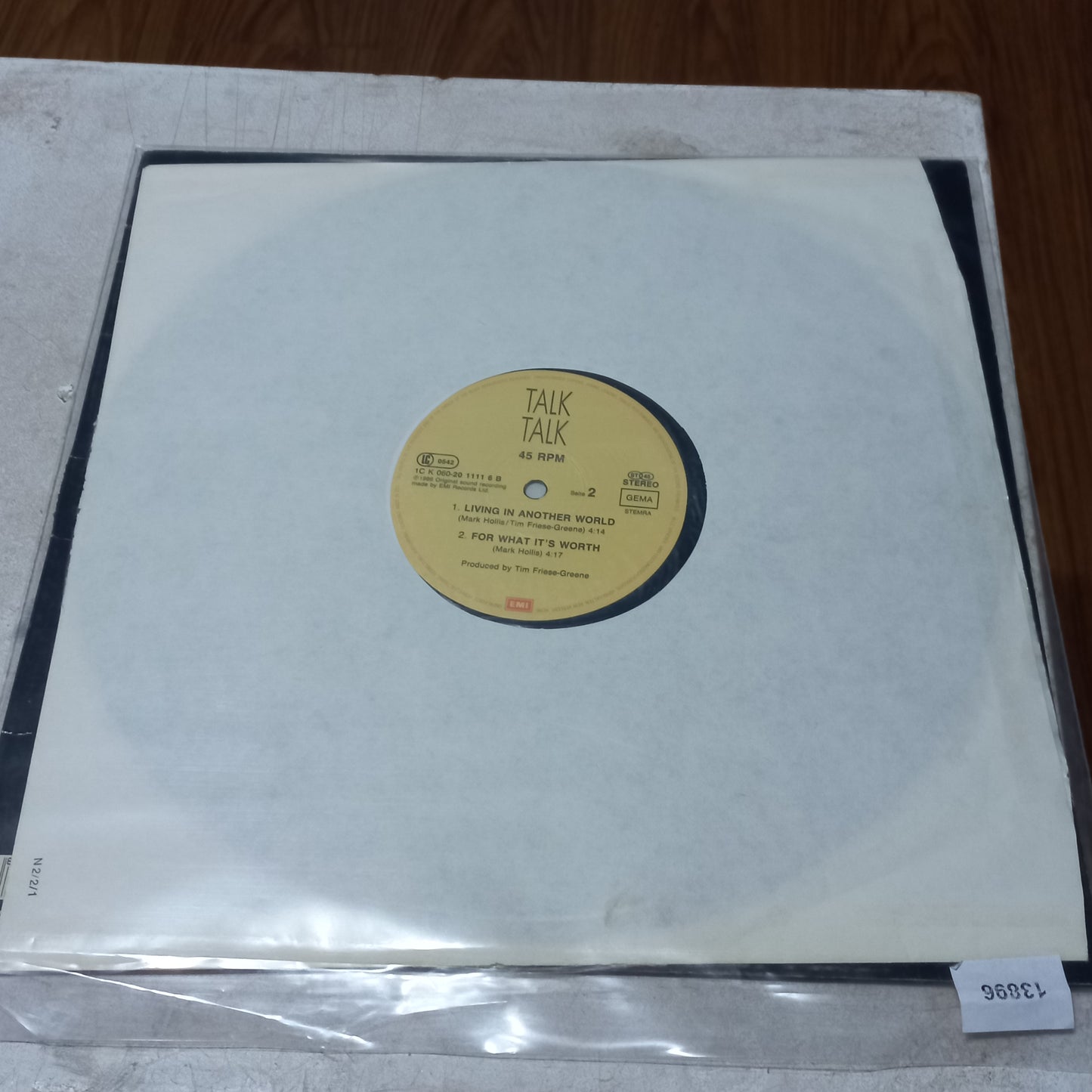 TALK TALK LIVING IN ANOTHER WORLD MAXI 12" SECOND HAND VG+ O NM