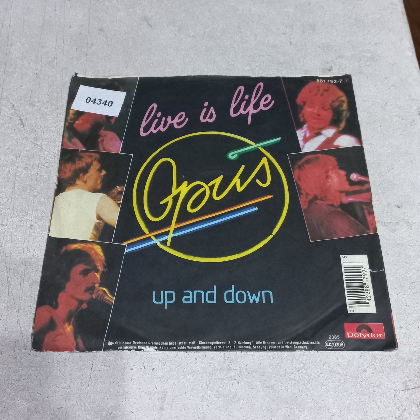 The Opus - Live Is Life (7'') Simple VG+