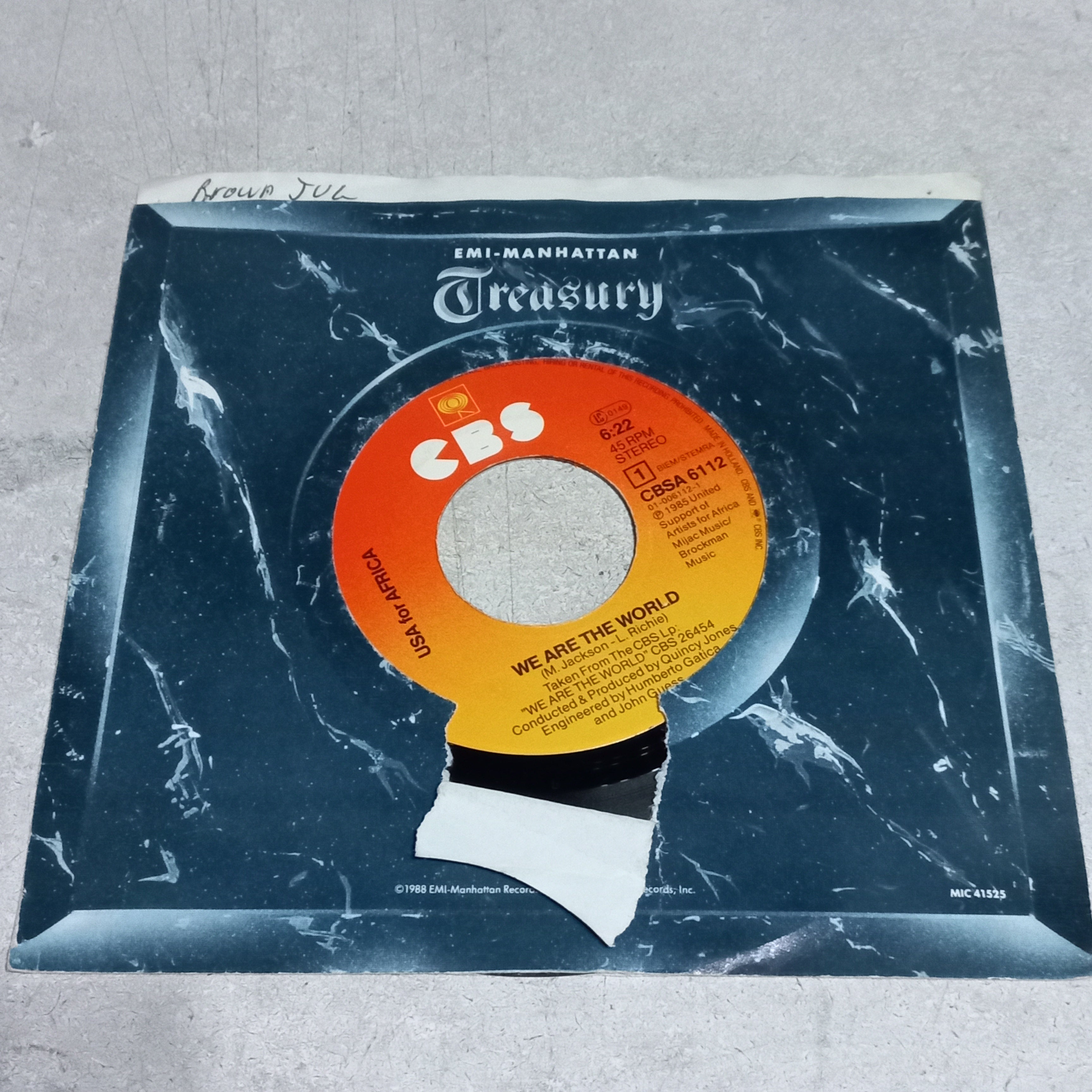 USA For Africa - We Are The World (7'') Simple VG+