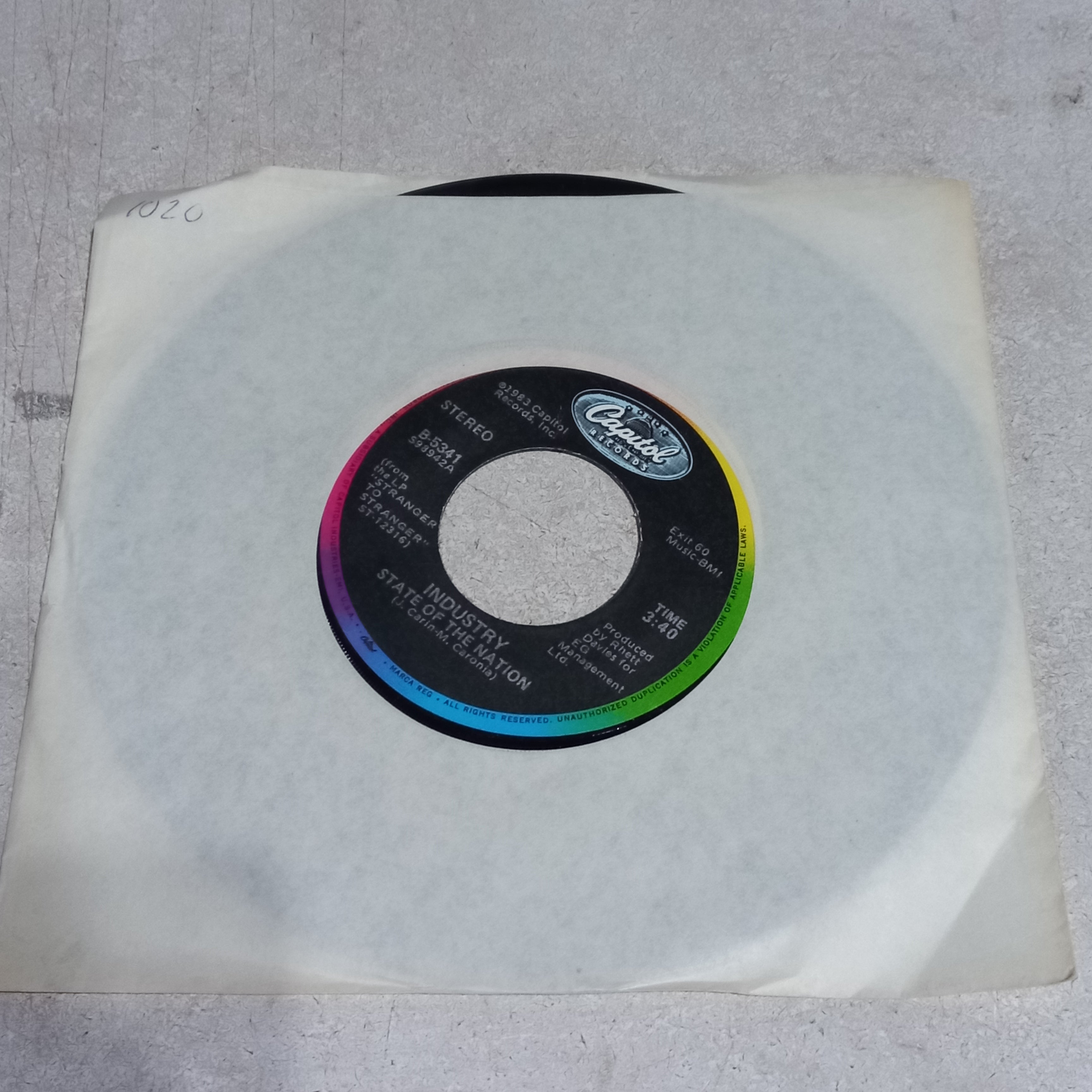 Industry - State Of The Nation / Communication (7'') Simple VG+