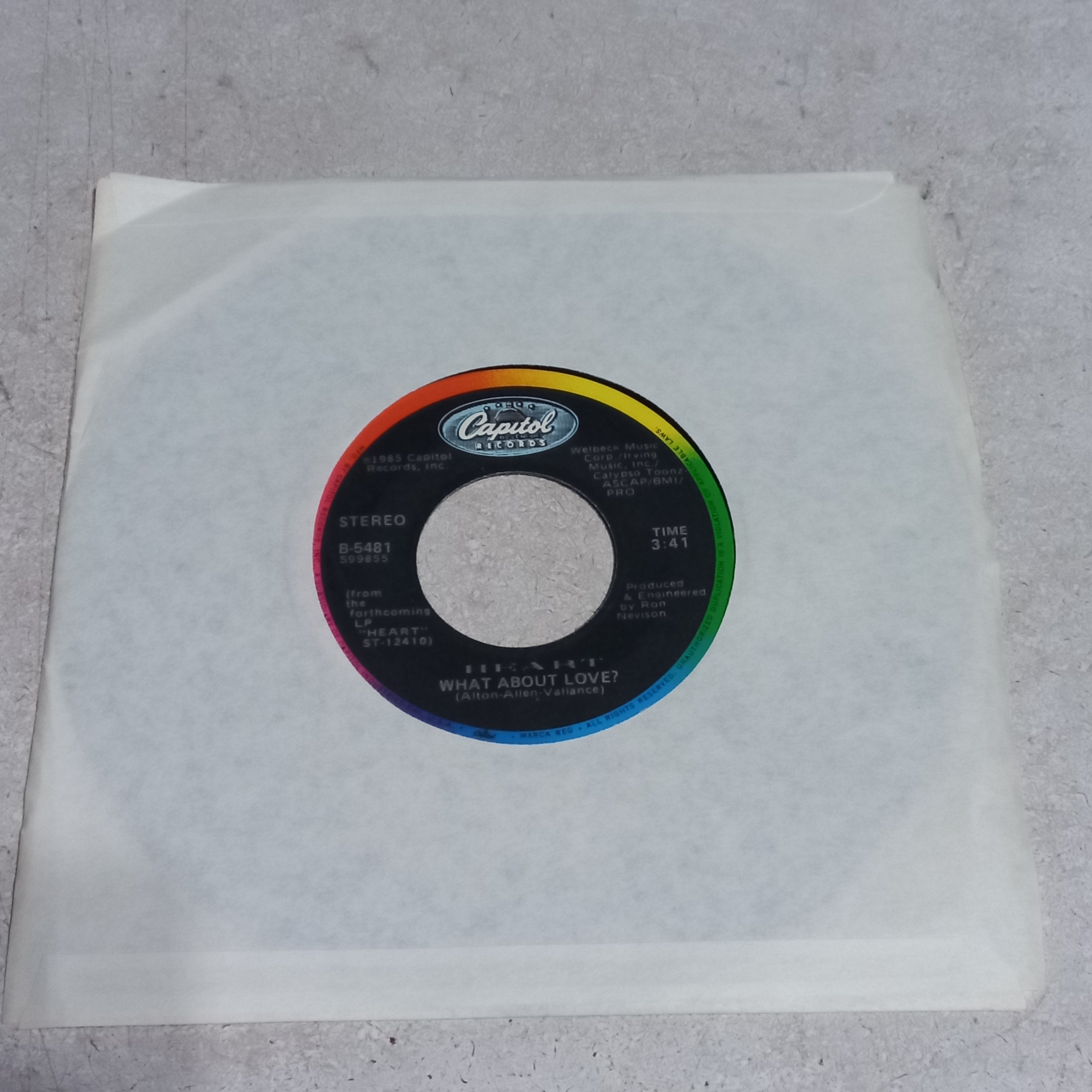 Heart - What About Love (7'') Simple VG+